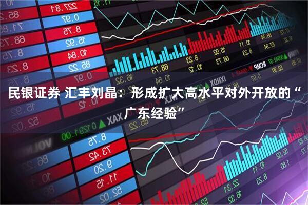 民银证券 汇丰刘晶:形成扩大高水平对外开放的“广东经验”